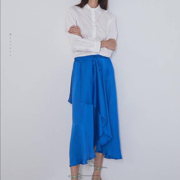 Zara NWT Asymmetrical blue Skirt - Picture 5 of 9